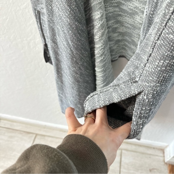 Free People In The Loop Open Front Textured Zip Sleeve Cardigan Medium - Picture 7 of 10